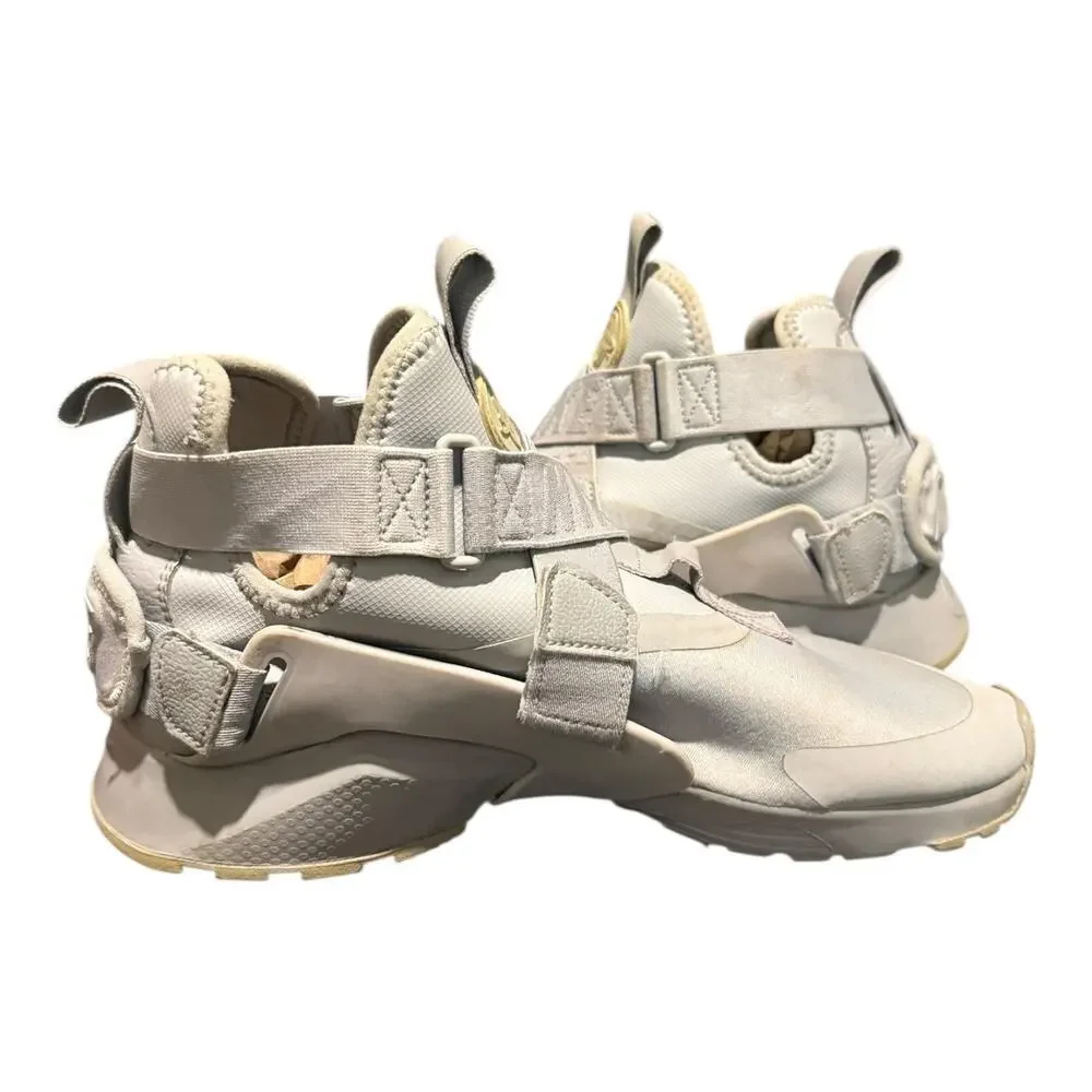 Nike Air Huarache City Shoes Kids Size 7 Y Gray White Sneakers AH6787-001